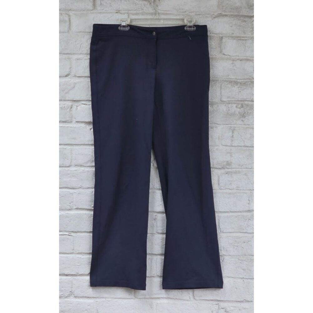 EILEEN FISHER Navy Blue Stretch Straight Leg Pants Size M